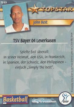 2002 City-Press Powerplay BBL Playercards - Topstars #TS4 John Best Back