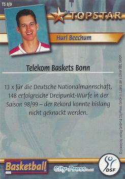 2002 City-Press Powerplay BBL Playercards - Topstars #TS8 Hurl Beechum Back