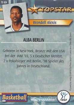 2002 City-Press Powerplay BBL Playercards - Topstars #TS9 Wendell Alexis Back