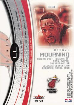 2001-02 Fleer Marquee #77 Alonzo Mourning Back