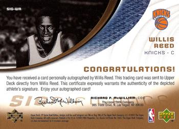 2005-06 SP Game Used - SIGnificance Gold #SIG-WR Willis Reed Back