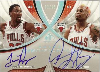 2005-06 SP Game Used - SIGnificance Dual #XSIG-PR Scottie Pippen / Dennis Rodman Front