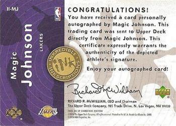 2005-06 SP Signature Edition - INKredible INKscriptions #II-MJ Magic Johnson Back
