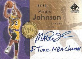 2005-06 SP Signature Edition - INKredible INKscriptions #II-MJ Magic Johnson Front