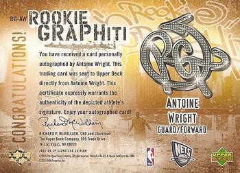 2005-06 SP Signature Edition - Rookie GRAPHiti #RG-AW Antoine Wright Back