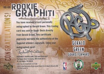 2005-06 SP Signature Edition - Rookie GRAPHiti #RG-GG Gerald Green Back