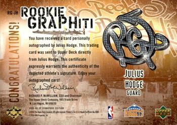 2005-06 SP Signature Edition - Rookie GRAPHiti #RG-JH Julius Hodge Back
