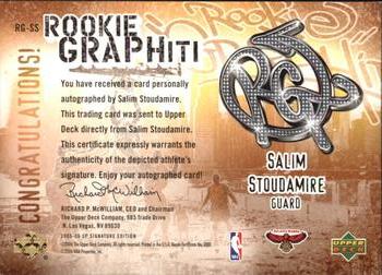2005-06 SP Signature Edition - Rookie GRAPHiti #RG-SS Salim Stoudamire Back