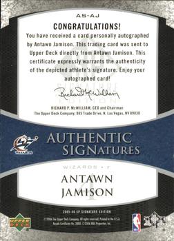 2005-06 SP Signature Edition - Signatures #AS-AJ Antawn Jamison Back