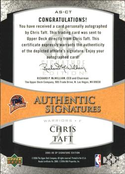 2005-06 SP Signature Edition - Signatures #AS-CT Chris Taft Back