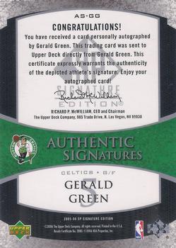 2005-06 SP Signature Edition - Signatures #AS-GG Gerald Green Back
