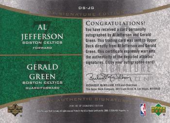 2005-06 SP Signature Edition - Signatures Dual #DS-JG Al Jefferson / Gerald Green Back