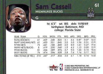 2001-02 Fleer Maximum #61 Sam Cassell Back