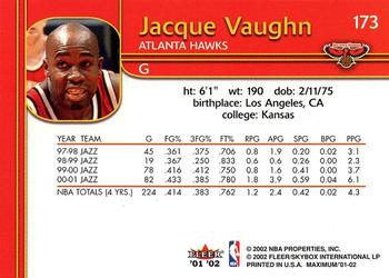 2001-02 Fleer Maximum #173 Jacque Vaughn Back