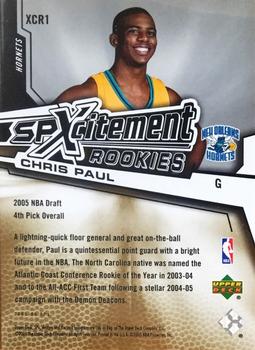 2005-06 SPx - SPxcitement Rookies #XCR1 Chris Paul Back