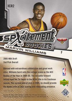 2005-06 SPx - SPxcitement Rookies #XCR2 Marvin Williams Back