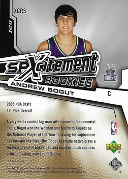 2005-06 SPx - SPxcitement Rookies #XCR3 Andrew Bogut Back