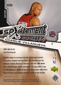 2005-06 SPx - SPxcitement Rookies #XCR8 Charlie Villanueva Back