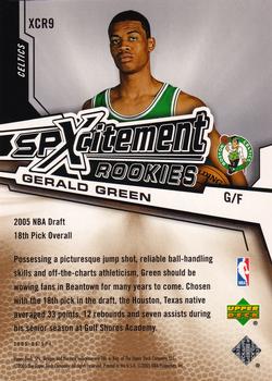 2005-06 SPx - SPxcitement Rookies #XCR9 Gerald Green Back