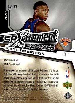 2005-06 SPx - SPxcitement Rookies #XCR19 Nate Robinson Back