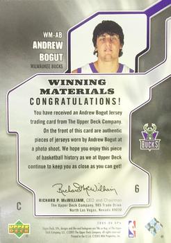2005-06 SPx - Winning Materials #WM-AB Andrew Bogut Back