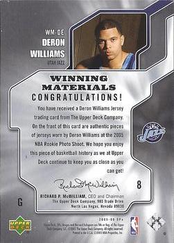 2005-06 SPx - Winning Materials #WM-DE Deron Williams Back