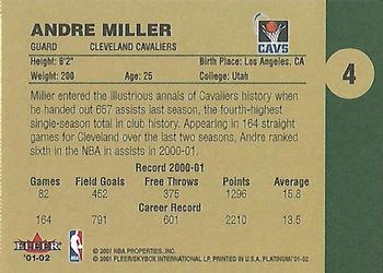 2001-02 Fleer Platinum #4 Andre Miller Back