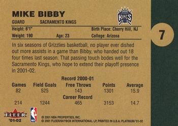 2001-02 Fleer Platinum #7 Mike Bibby Back