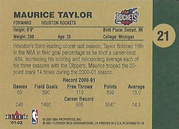 2001-02 Fleer Platinum #21 Maurice Taylor Back