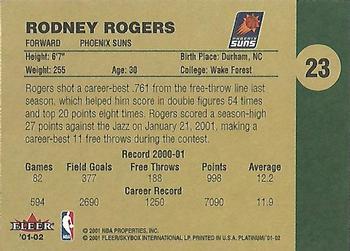 2001-02 Fleer Platinum #23 Rodney Rogers Back