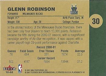 2001-02 Fleer Platinum #30 Glenn Robinson Back