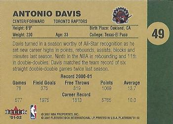 2001-02 Fleer Platinum #49 Antonio Davis Back