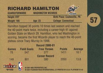 2001-02 Fleer Platinum #57 Richard Hamilton Back