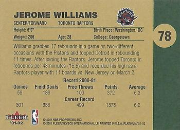 2001-02 Fleer Platinum #78 Jerome Williams Back
