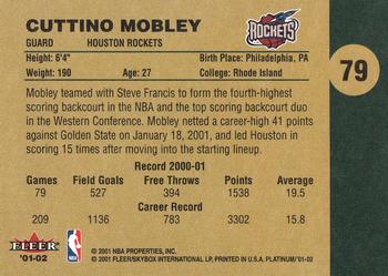 2001-02 Fleer Platinum #79 Cuttino Mobley Back