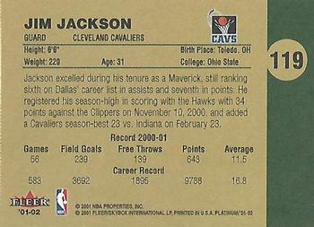2001-02 Fleer Platinum #119 Jim Jackson Back