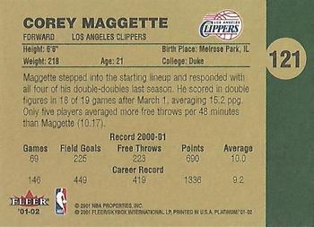 2001-02 Fleer Platinum #121 Corey Maggette Back