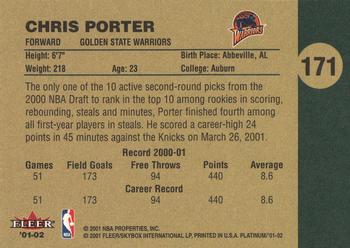2001-02 Fleer Platinum #171 Chris Porter Back