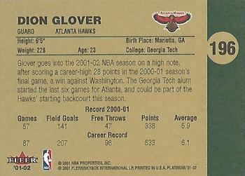 2001-02 Fleer Platinum #196 Dion Glover Back