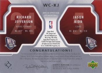 2005-06 SPx - Winning Materials Combos #WC-KJ Jason Kidd / Richard Jefferson Back
