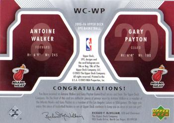 2005-06 SPx - Winning Materials Combos #WC-WP Antoine Walker / Gary Payton Back
