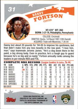 2005-06 Topps 1st Edition #31 Danny Fortson Back