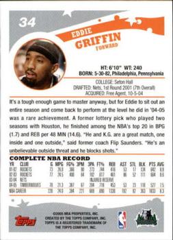 2005-06 Topps 1st Edition #34 Eddie Griffin Back