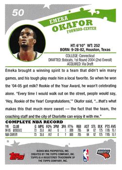 2005-06 Topps 1st Edition #50 Emeka Okafor Back