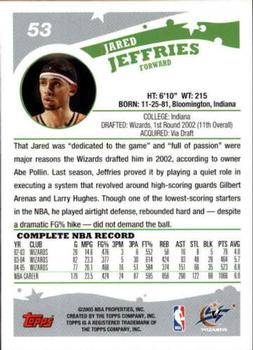 2005-06 Topps 1st Edition #53 Jared Jeffries Back