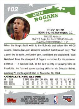 2005-06 Topps 1st Edition #102 Keith Bogans Back