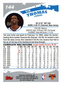 2005-06 Topps 1st Edition #144 Tim Thomas Back