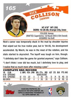 2005-06 Topps 1st Edition #165 Nick Collison Back