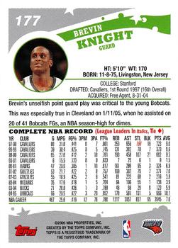 2005-06 Topps 1st Edition #177 Brevin Knight Back