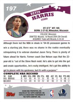 2005-06 Topps 1st Edition #197 Devin Harris Back
